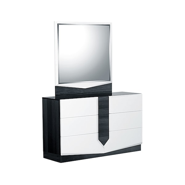 Global Furniture Usa Contemporary High Gloss Hudson White Hg Dresser - 1140
