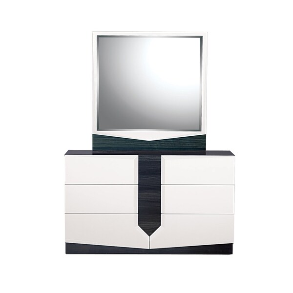 Global Furniture Usa Contemporary High Gloss Hudson White Hg Dresser - 1140