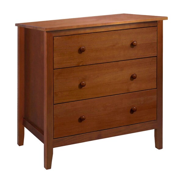 Adeptus Usa Adeptus Solid Wood Easy Pieces Solid Pine Three Drawer Chest - Pecan - 77224