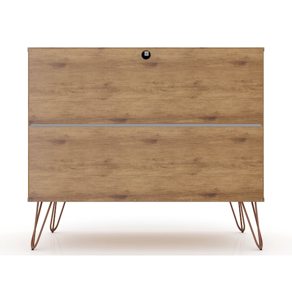 Manhattan Comfort Rockefeller Dresser, Nature and Textured Grey - 103GMC7