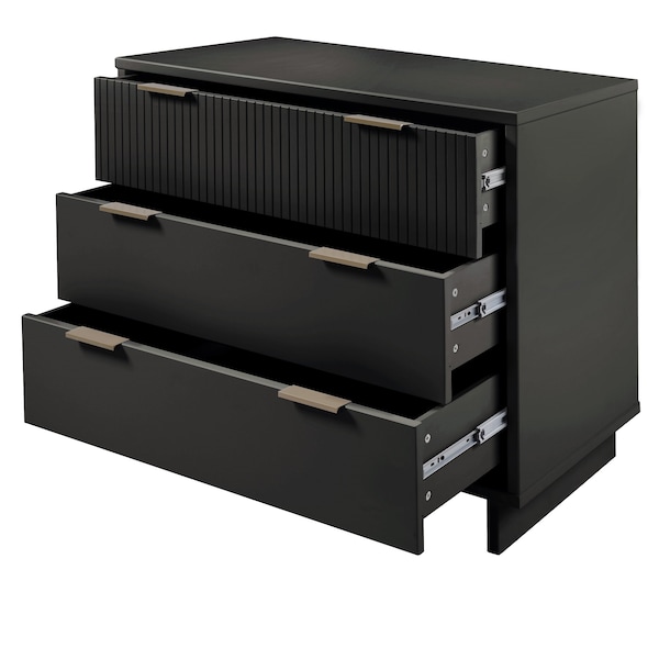 Manhattan Comfort Granville 38.18 Standard Dresser in Dark Grey - DR-5015