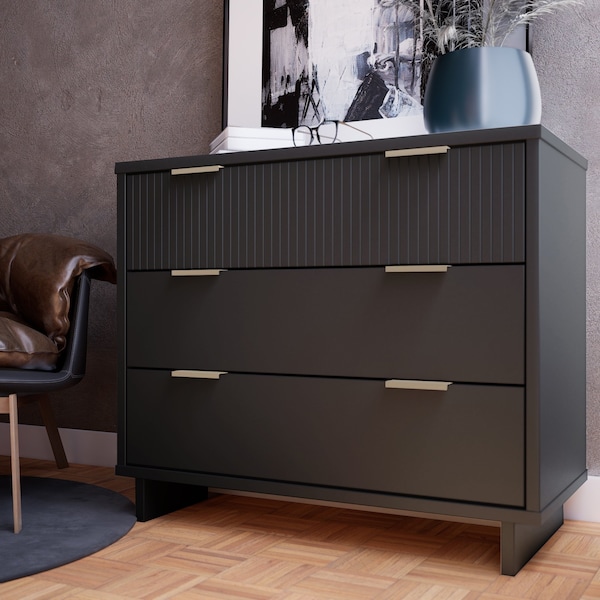 Manhattan Comfort Granville 38.18 Standard Dresser in Dark Grey - DR-5015