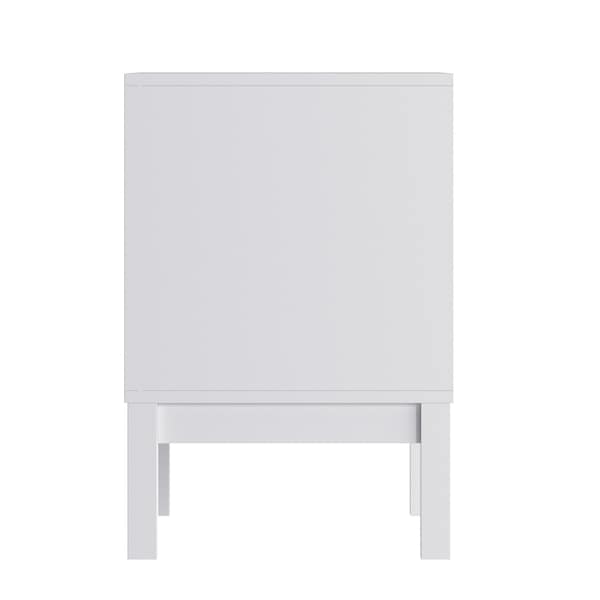 Flash Furniture Dallas Wooden Night Stand, Bedroom Side Table with 2 Storage Drawers for Kids in White - MG-9007-1-2NS-WH-GG