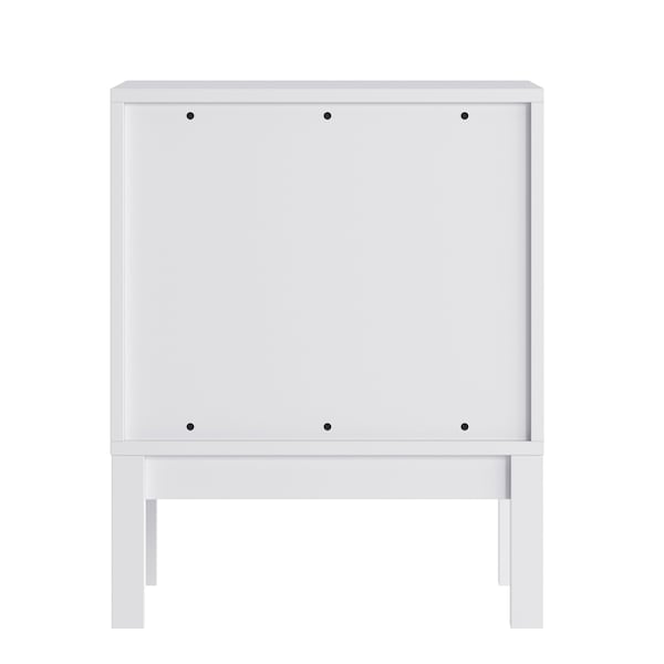 Flash Furniture Dallas Wooden Night Stand, Bedroom Side Table with 2 Storage Drawers for Kids in White - MG-9007-1-2NS-WH-GG