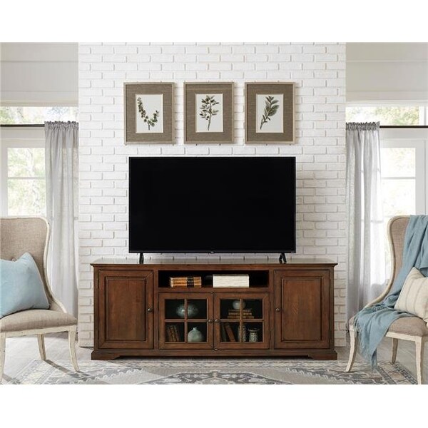 Progressive Furniture Progressive Furniture E721-82 82 in. Home Entertainment Console; Auburn Cherry - E721-82