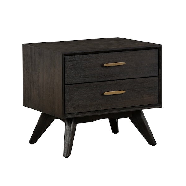 Armen Living Baly Acacia Mid-Century 2 Drawer Night stand - LCLFLABR