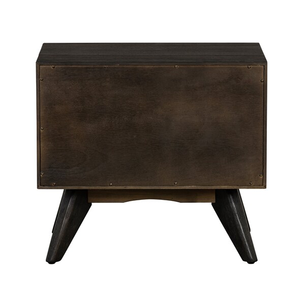 Armen Living Baly Acacia Mid-Century 2 Drawer Night stand - LCLFLABR