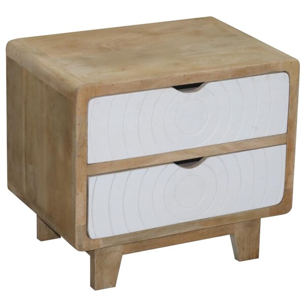 Procomfort Outbound Art Deco Nightstand in Tan/White - PR3137531