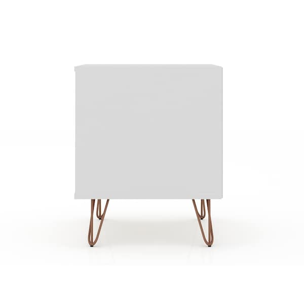 Manhattan Comfort Rockefeller Nightstand 2.0 in White (Set of 2) - 2-102GMC1