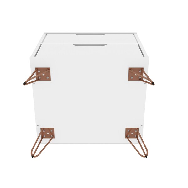 Manhattan Comfort Rockefeller Nightstand 2.0 in White (Set of 2) - 2-102GMC1
