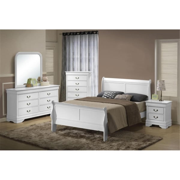 Myco Furniture White Louis Philippe Nightstand - LP203N