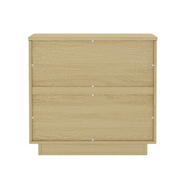 Manhattan Comfort Payton Nightstand in Natural Oak and Gold - NS009-GNO
