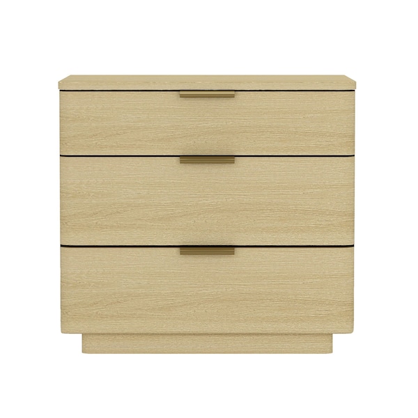 Manhattan Comfort Payton Nightstand in Natural Oak and Gold - NS009-GNO