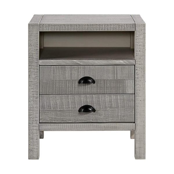 Alaterre Furniture Windsor 2-Drawer Wood Nightstand, Driftwood Gray - ANWI0132