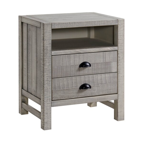 Alaterre Furniture Windsor 2-Drawer Wood Nightstand, Driftwood Gray - ANWI0132