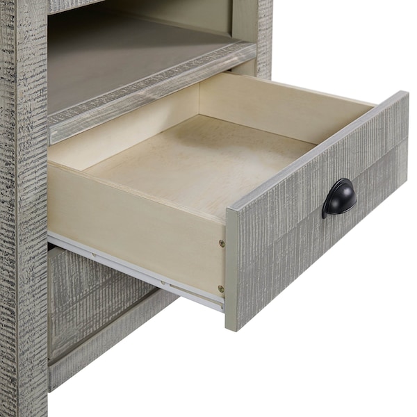 Alaterre Furniture Windsor 2-Drawer Wood Nightstand, Driftwood Gray - ANWI0132
