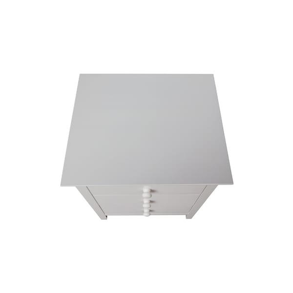 International Concepts Solid Wood Bedroom Nightstand with 3 Drawers, White - BD08-8013