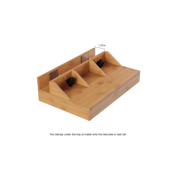 Hastings Home Bedside Shelf Bamboo Modern Clamp-on Floating Nightstand and Bedroom Accessories Tray for Home - 188735DKT