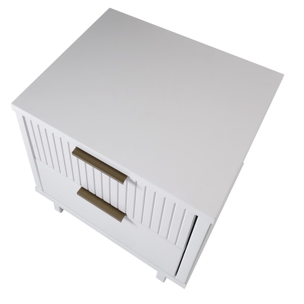Manhattan Comfort Granville Nightstand 2.0 in White - NS-5011