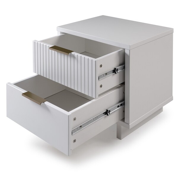 Manhattan Comfort Granville Nightstand 2.0 in White - NS-5011