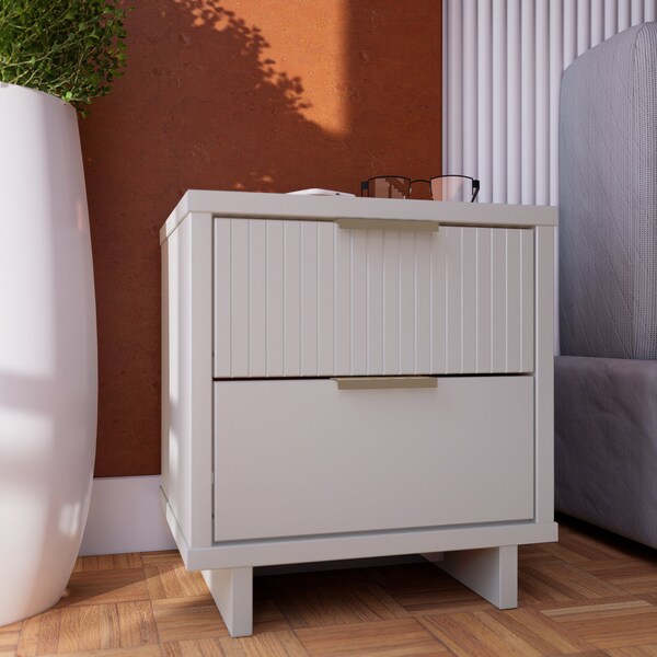 Manhattan Comfort Granville Nightstand 2.0 in White - NS-5011