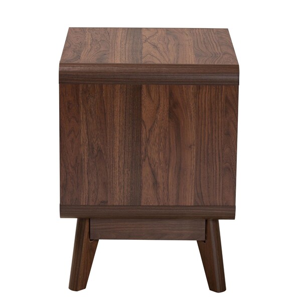 Baxton Studio Markell Mid-Century Transitional Walnut Brown Finished Wood 2-Drawer Nightstand - 233-13271-ZORO
