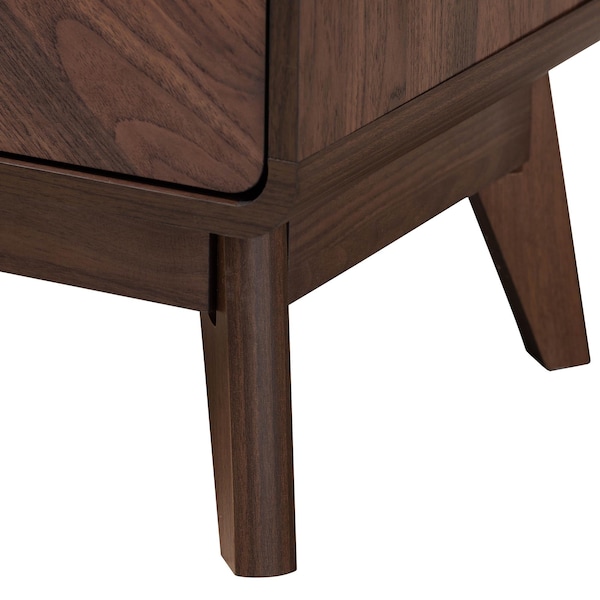 Baxton Studio Markell Mid-Century Transitional Walnut Brown Finished Wood 2-Drawer Nightstand - 233-13271-ZORO