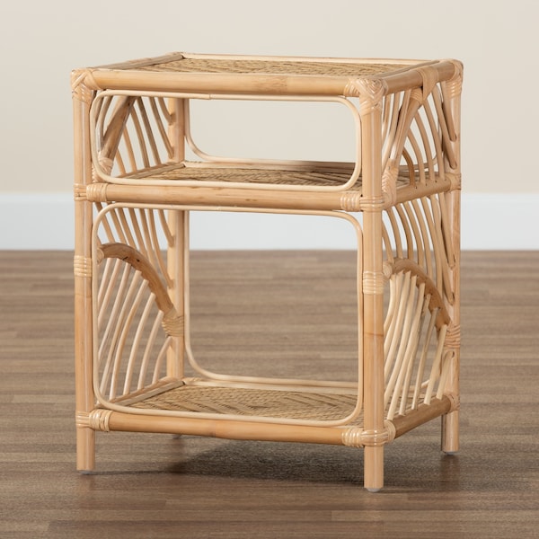 Baxton Studio Baara Modern Bohemian Natural Brown Rattan Nightstand - 230-13150-ZORO