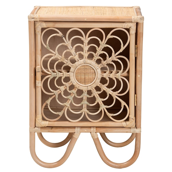 Baxton Studio Acelin Modern Bohemian Natural Brown Rattan Nightstand - 230-13151-ZORO