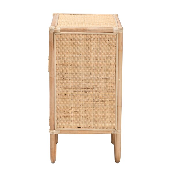 Baxton Studio Acelin Modern Bohemian Natural Brown Rattan Nightstand - 230-13151-ZORO