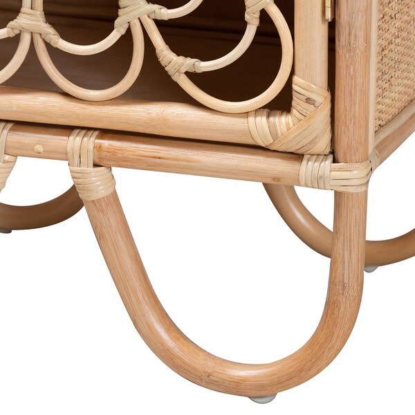 Baxton Studio Acelin Modern Bohemian Natural Brown Rattan Nightstand - 230-13151-ZORO