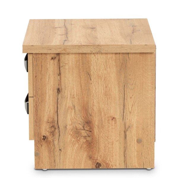 Baxton Studio Colburn Modern and Contemporary Oak Brown Finished Wood 2-Drawer Nightstand - 189-11979-ZORO