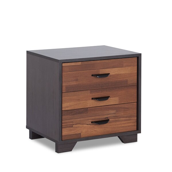 Acme Wooden Nightstand with 3 Storage Drawers in Walnut and Espresso - ER-054ES