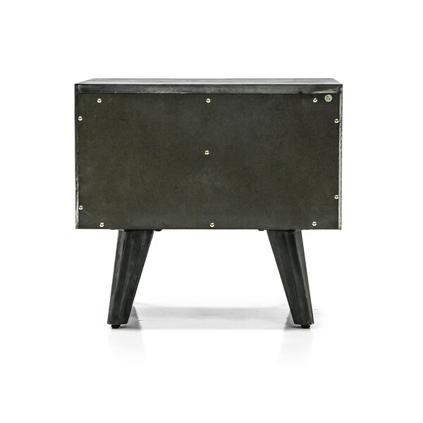 Armen Living Mohave Mid-Century Tundra Gray Acacia Single Drawer Night Stand - LCMOLATG