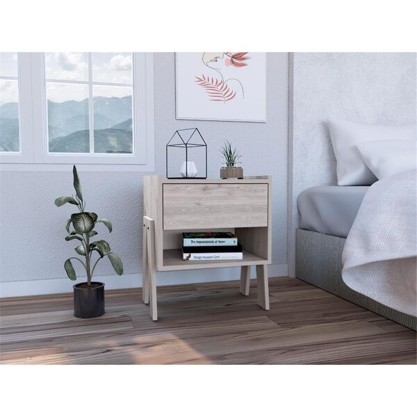 Gfancy Fixtures Sleek & Trendy Bedroom Nightstand, Light Grey - GF3675312