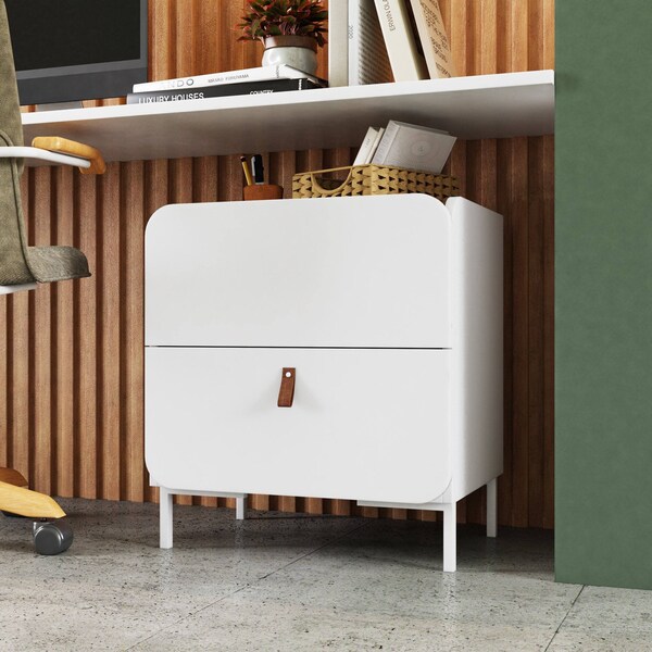Manhattan Comfort Bogardus Nightstand in White - NS-319AMC86