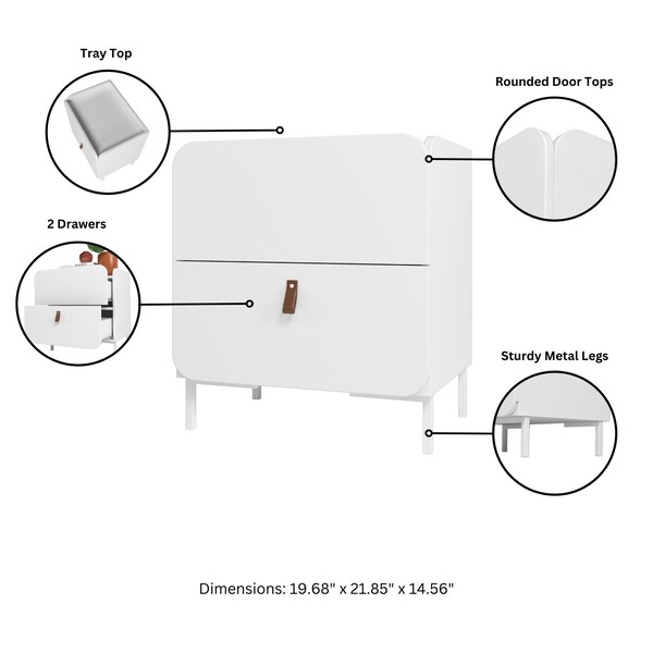 Manhattan Comfort Bogardus Nightstand in White - NS-319AMC86