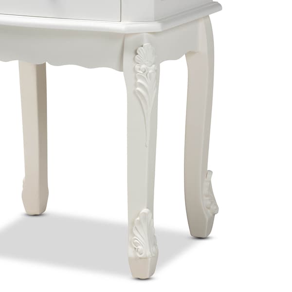 Baxton Studio Sophia French White Finished Wood 2-Drawer Nightstand - 165-10693