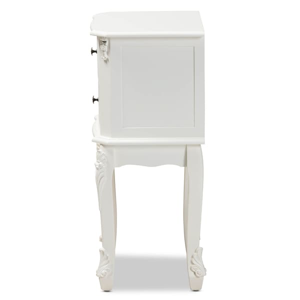 Baxton Studio Sophia French White Finished Wood 2-Drawer Nightstand - 165-10693