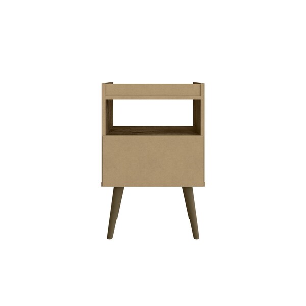 Manhattan Comfort Bogart Nightstand in Rustic Brown and Nature - 256BMC9