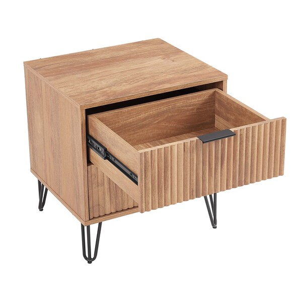 Manhattan Comfort DUMBO 2.0 Nightstand in Golden Brown, 2PK - 2-NS002-GB