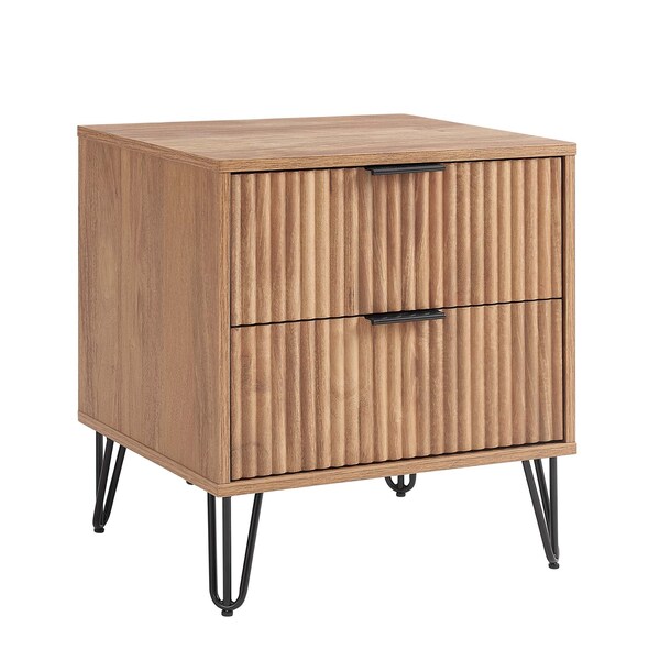 Manhattan Comfort DUMBO 2.0 Nightstand in Golden Brown, 2PK - 2-NS002-GB