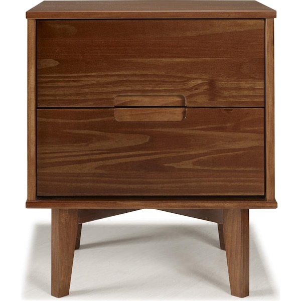 Walker Edison Furniture Walker Edison Furniture  Mid Century Modern Wood Night Stand, Walnut - BR2DSLNSWT