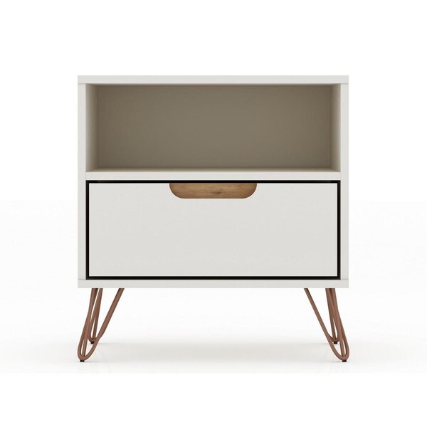 Designed To Furnish Rockefeller 1.0 Mid-Century- Modern Nightstand with 1-Drawer in, 21.65 x 20.08 x 17.62 in. - DE3059114
