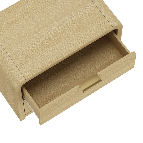 Manhattan Comfort Grace Nightstand in Natural Oak and Gold - NS007-GNO