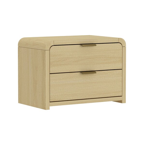 Manhattan Comfort Grace Nightstand in Natural Oak and Gold - NS007-GNO