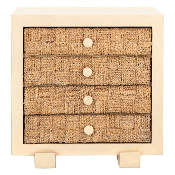Safavieh 26 x 26 x 20 in. Rosario Woven Wood Nightstand, Natural - SFV1303A