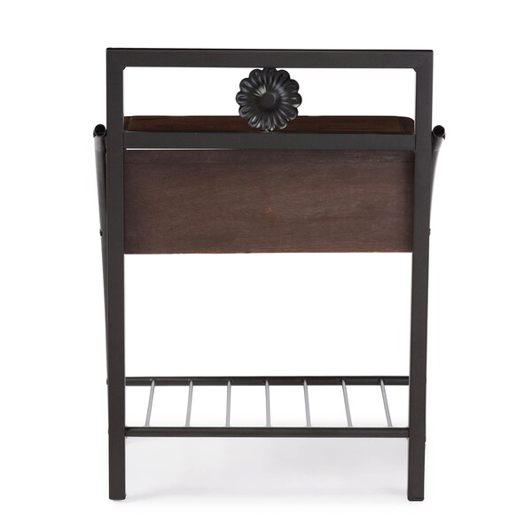 Baxton Studio Jevenci Vintage Industrial Black Finished Metal Nightstand - 120-6574