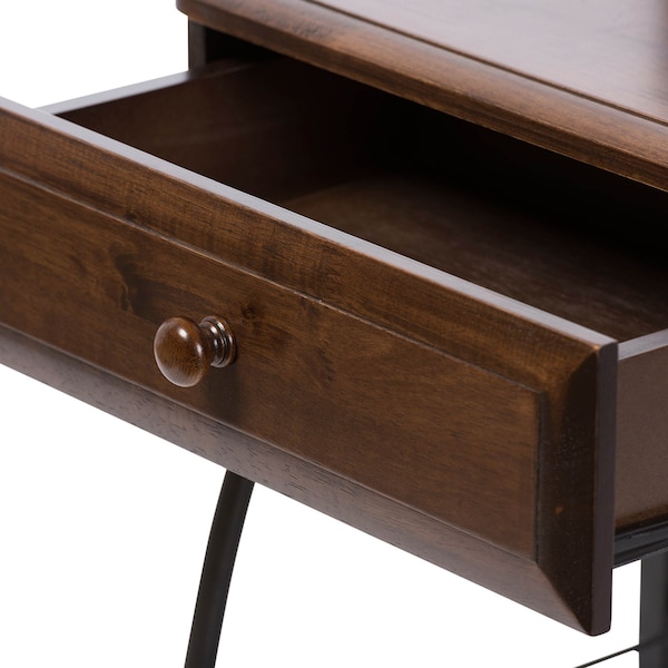 Baxton Studio Jevenci Vintage Industrial Black Finished Metal Nightstand - 120-6574
