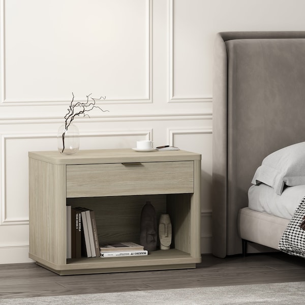 Manhattan Comfort Evelyn 32in Nightstand 2.0 in Natural - NS012-NA